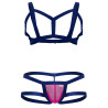 CandyMan Ensemble Thong et harnais Aghai Bleu-Rose